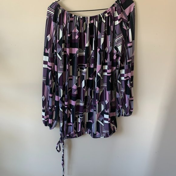 🔥 2/$22 🔥 Annalee purple/white/black top, size M - Picture 4 of 6
